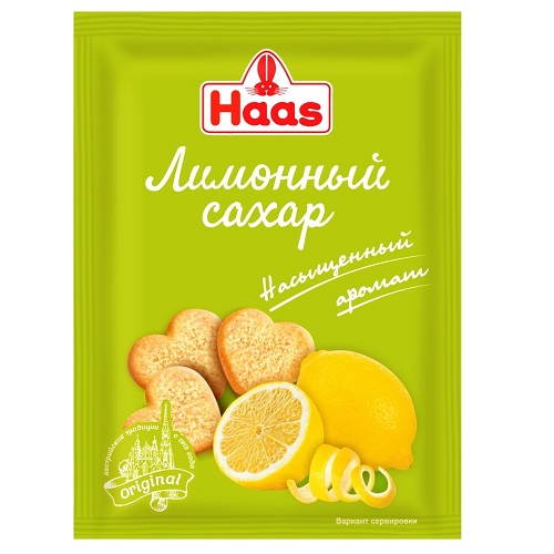 Haas сахар лимонный, 12 гр